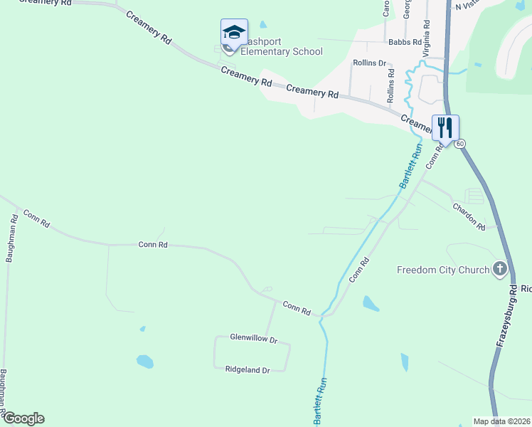 map of restaurants, bars, coffee shops, grocery stores, and more near 3815 Conn Road in Nashport