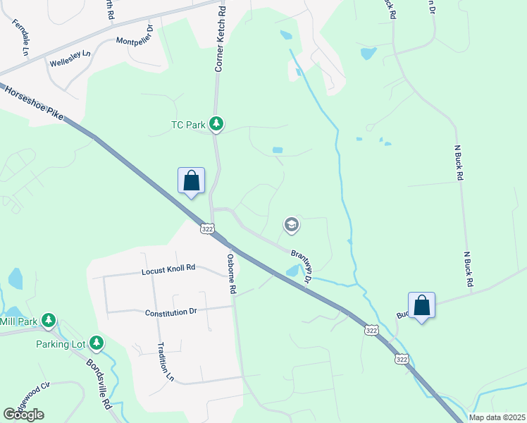 map of restaurants, bars, coffee shops, grocery stores, and more near 110 Waring Drive in Downingtown