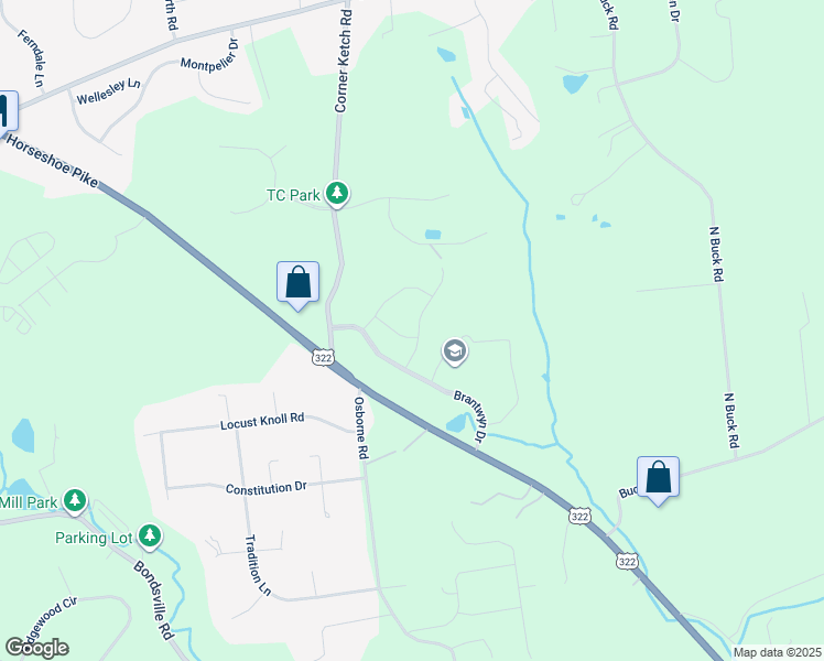 map of restaurants, bars, coffee shops, grocery stores, and more near 110 Waring Drive in Downingtown