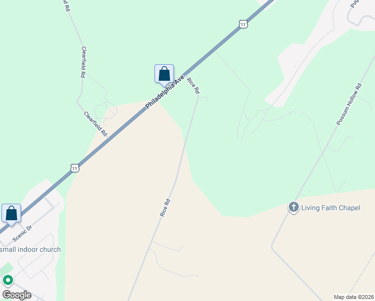 map of restaurants, bars, coffee shops, grocery stores, and more near 8752 Rice Road in Shippensburg