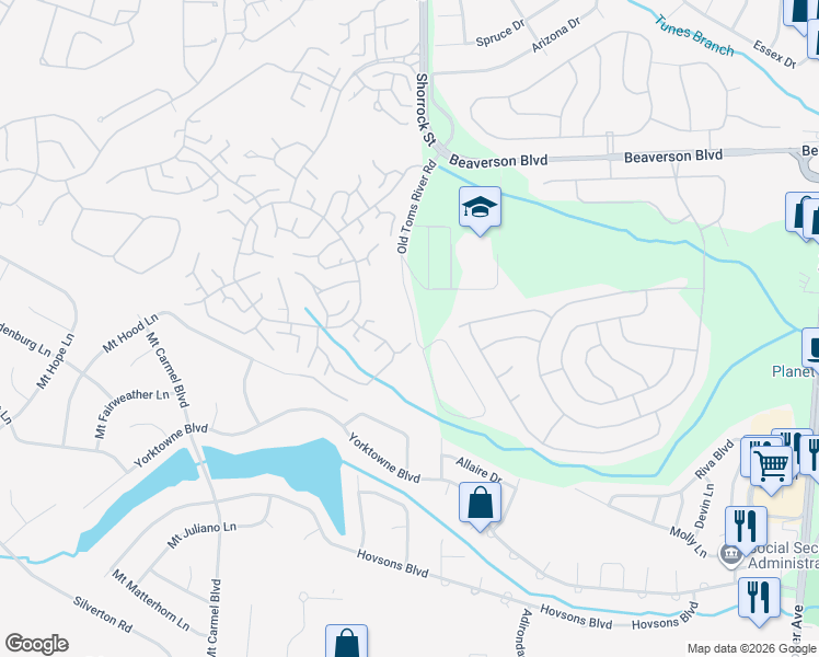 map of restaurants, bars, coffee shops, grocery stores, and more near 1175D Clydebank Court in Lakewood