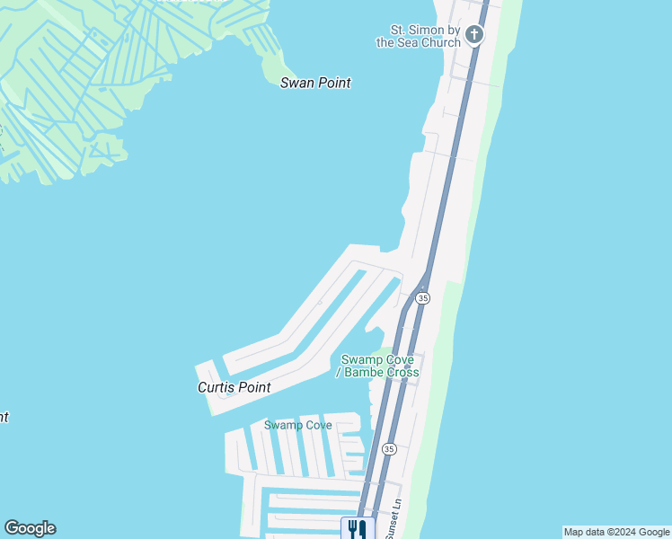 map of restaurants, bars, coffee shops, grocery stores, and more near 207 Curtis Point Drive in Mantoloking