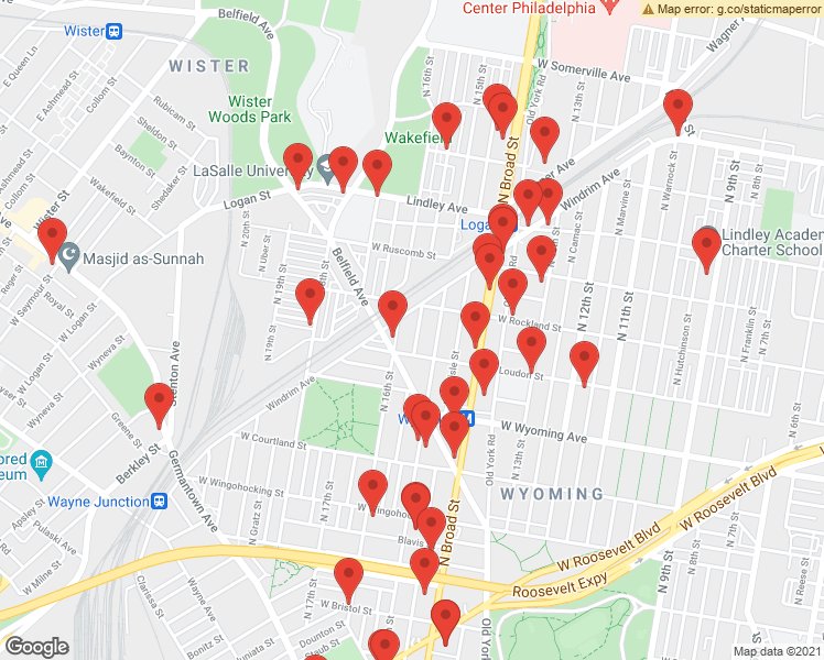 map of restaurants, bars, coffee shops, grocery stores, and more near 4828 North Sydenham Street in Philadelphia