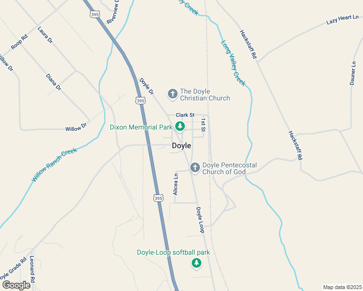 map of restaurants, bars, coffee shops, grocery stores, and more near in Doyle
