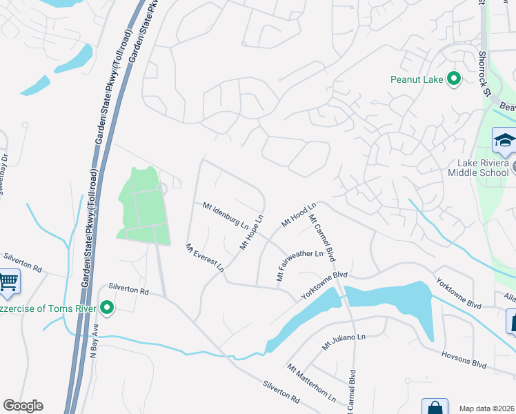 map of restaurants, bars, coffee shops, grocery stores, and more near 8 Mount Rushmore Drive in Toms River