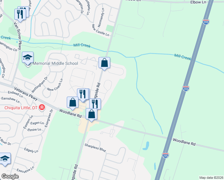 map of restaurants, bars, coffee shops, grocery stores, and more near 100 Winstead Drive in Westampton