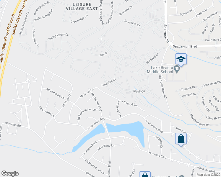 map of restaurants, bars, coffee shops, grocery stores, and more near 1264D Hamilton Court in Lakewood