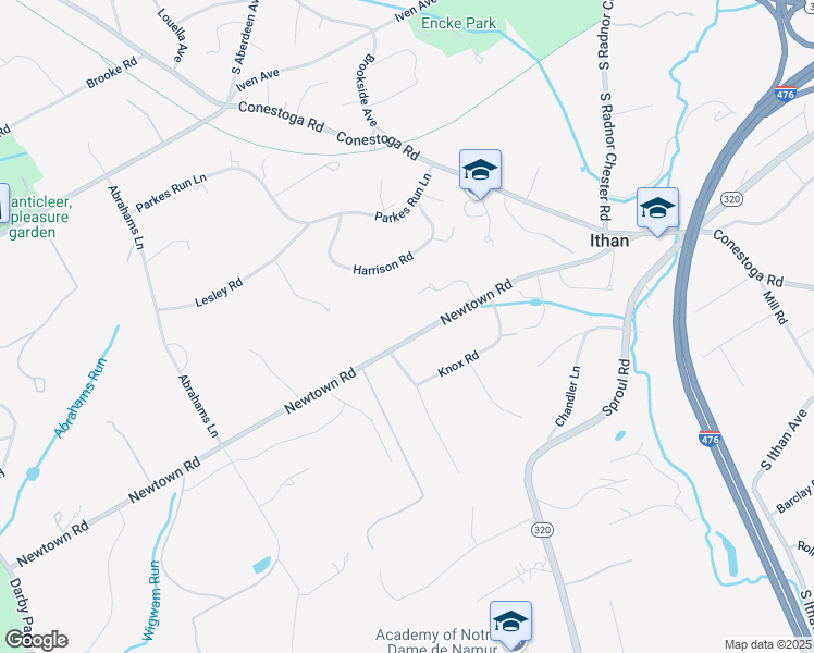 map of restaurants, bars, coffee shops, grocery stores, and more near 742 Newtown Road in Villanova