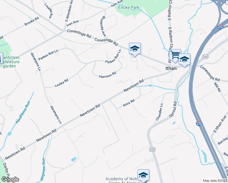 map of restaurants, bars, coffee shops, grocery stores, and more near 742 Newtown Road in Villanova