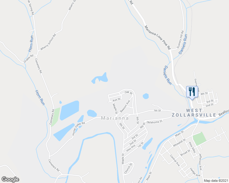 map of restaurants, bars, coffee shops, grocery stores, and more near 1209 Hill Street in Marianna
