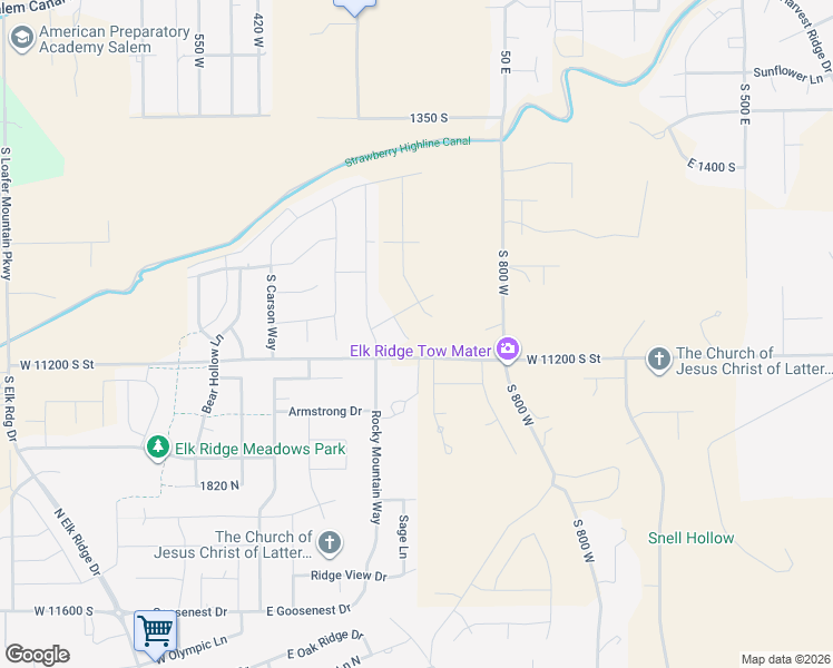 map of restaurants, bars, coffee shops, grocery stores, and more near 1737 South 160 West in Elk Ridge