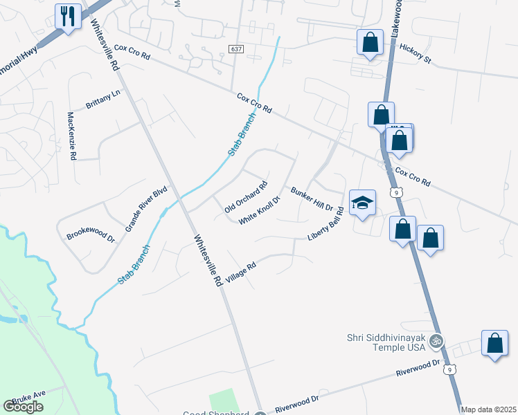 map of restaurants, bars, coffee shops, grocery stores, and more near 1943 White Knoll Drive in Toms River