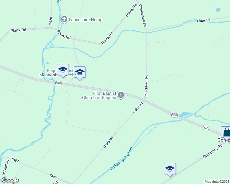 map of restaurants, bars, coffee shops, grocery stores, and more near 6086 Old Philadelphia Pike in Gap