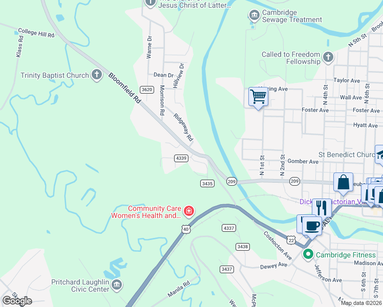 map of restaurants, bars, coffee shops, grocery stores, and more near 7246 Huntsman Road in Cambridge