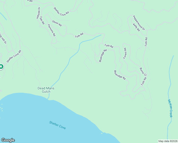 map of restaurants, bars, coffee shops, grocery stores, and more near 1294 Hillside Drive in Whitethorn