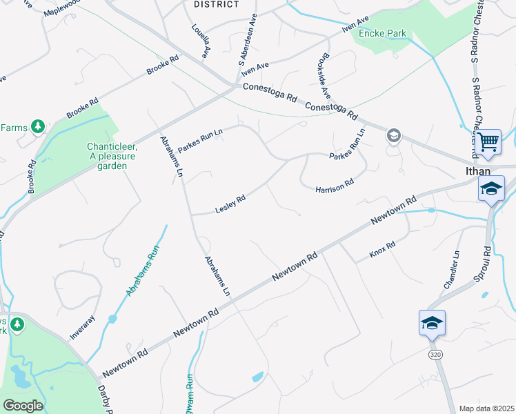 map of restaurants, bars, coffee shops, grocery stores, and more near 859 Lesley Road in Villanova