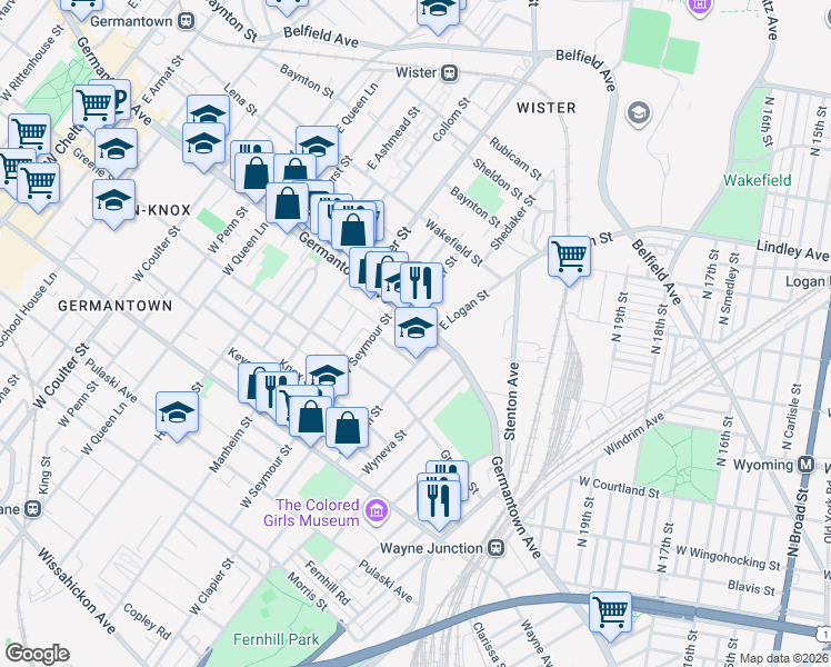 map of restaurants, bars, coffee shops, grocery stores, and more near in Philadelphia