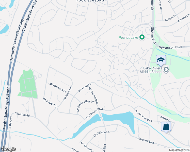map of restaurants, bars, coffee shops, grocery stores, and more near 61 Golden Seasons Drive in Lakewood