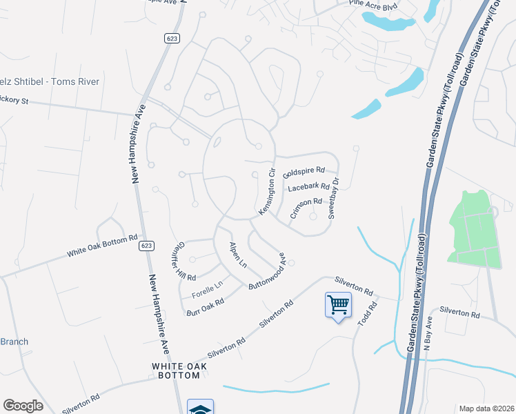 map of restaurants, bars, coffee shops, grocery stores, and more near 1920 Kwansan Court in Toms River