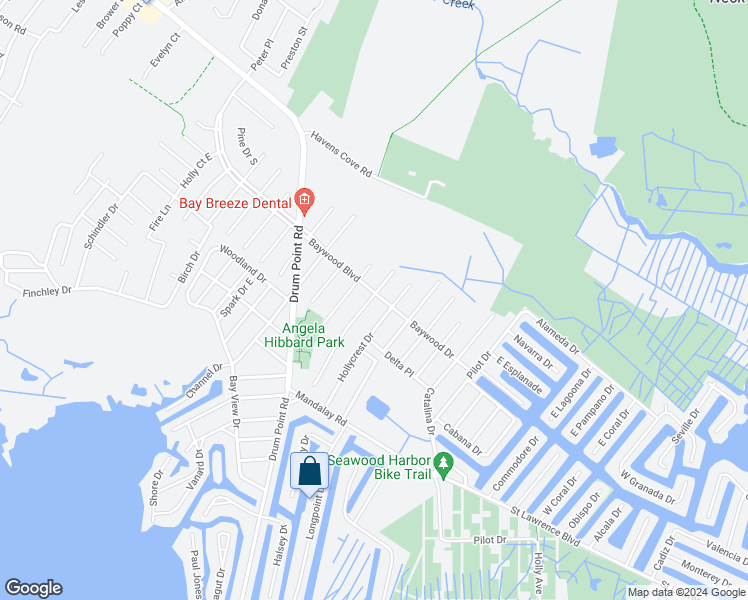 map of restaurants, bars, coffee shops, grocery stores, and more near 157 Baywood Boulevard in Brick Township