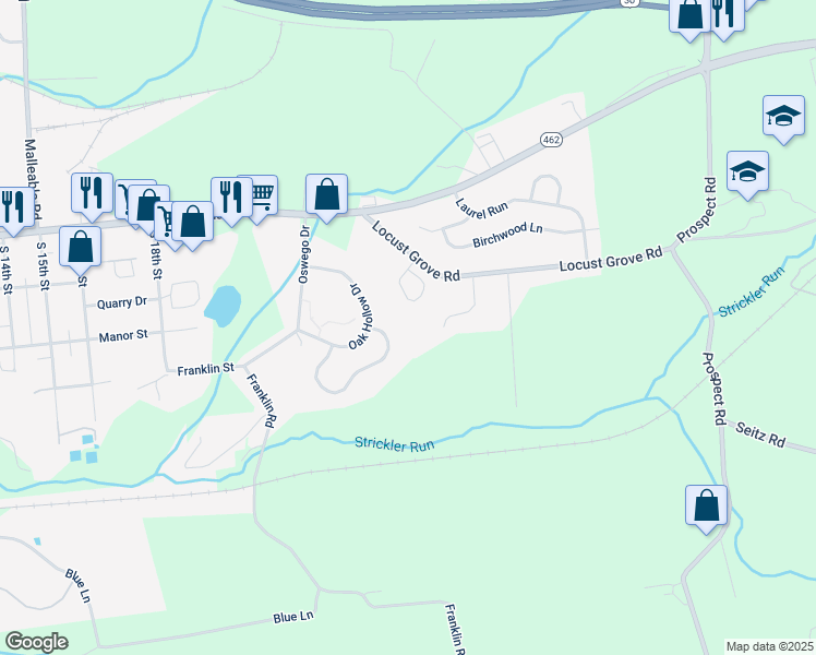 map of restaurants, bars, coffee shops, grocery stores, and more near 2025 Aspen Lane in Columbia