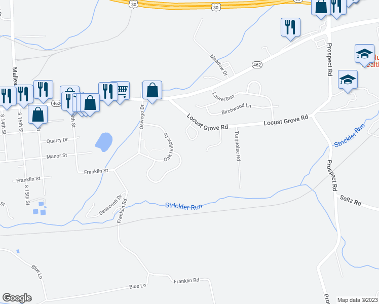map of restaurants, bars, coffee shops, grocery stores, and more near 196 Stone House Lane in Columbia