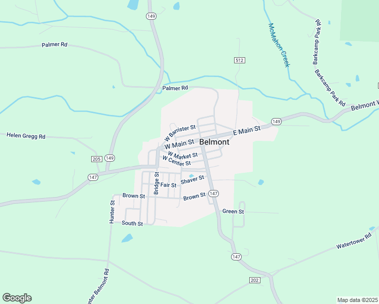 map of restaurants, bars, coffee shops, grocery stores, and more near 108 West Main Street in Belmont