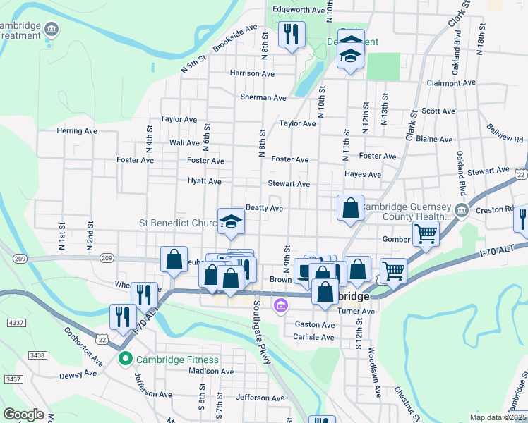 map of restaurants, bars, coffee shops, grocery stores, and more near 408 North 8th Street in Cambridge