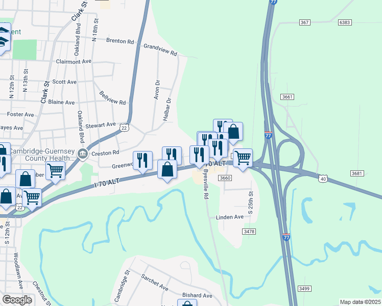 map of restaurants, bars, coffee shops, grocery stores, and more near 2109 Greenwood Ave in Cambridge