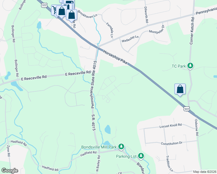 map of restaurants, bars, coffee shops, grocery stores, and more near 109 Locks Farm Lane in Downingtown