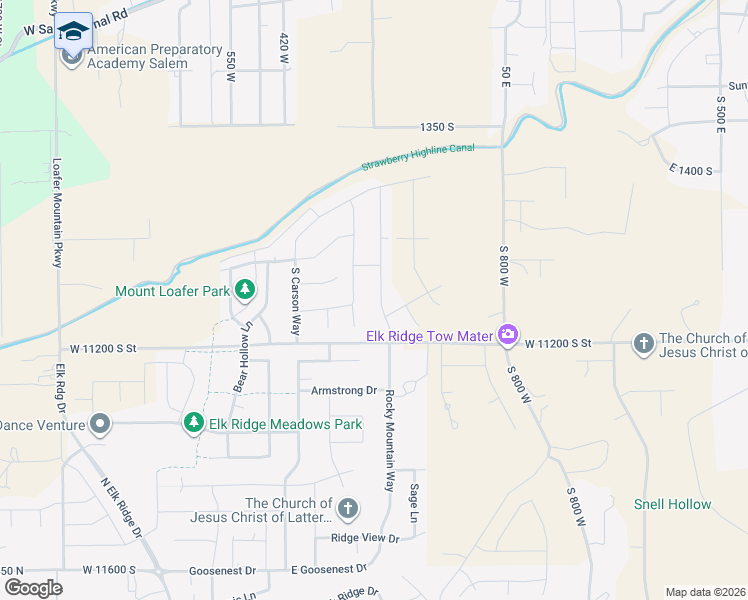 map of restaurants, bars, coffee shops, grocery stores, and more near 1678 South 210 West in Salem