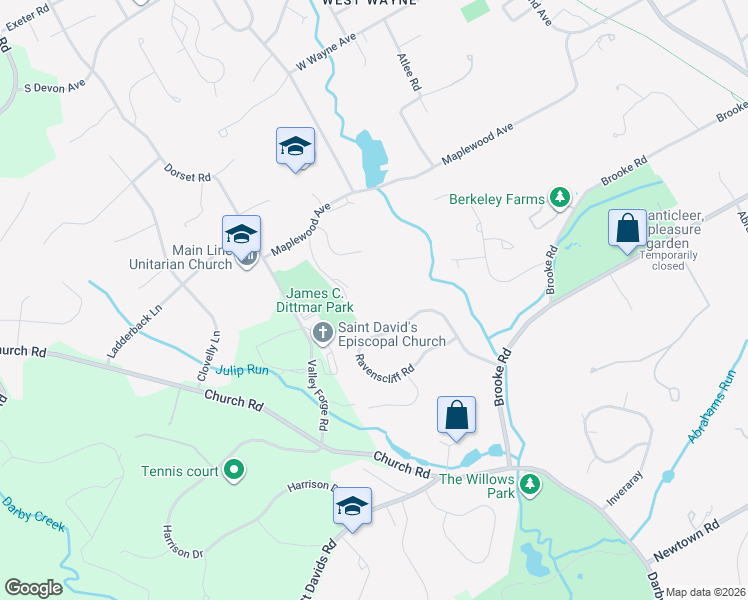 map of restaurants, bars, coffee shops, grocery stores, and more near 846 Maplewood Avenue in Wayne