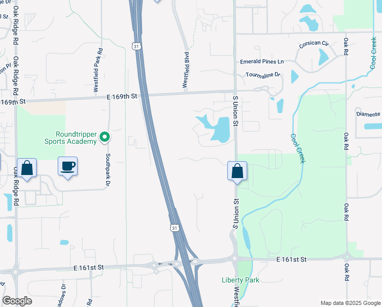 map of restaurants, bars, coffee shops, grocery stores, and more near 1502 Woodside Dr in Westfield