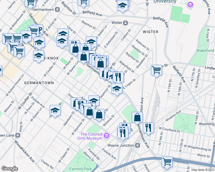 map of restaurants, bars, coffee shops, grocery stores, and more near 5029 Portico Street in Philadelphia