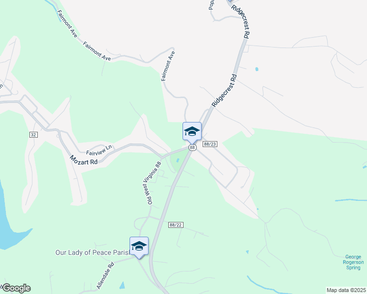 map of restaurants, bars, coffee shops, grocery stores, and more near 518 Fairmont Avenue in Wheeling