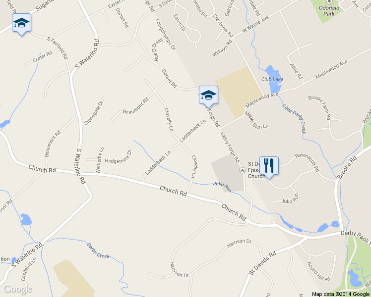 map of restaurants, bars, coffee shops, grocery stores, and more near 716 Clovelly Lane in Devon