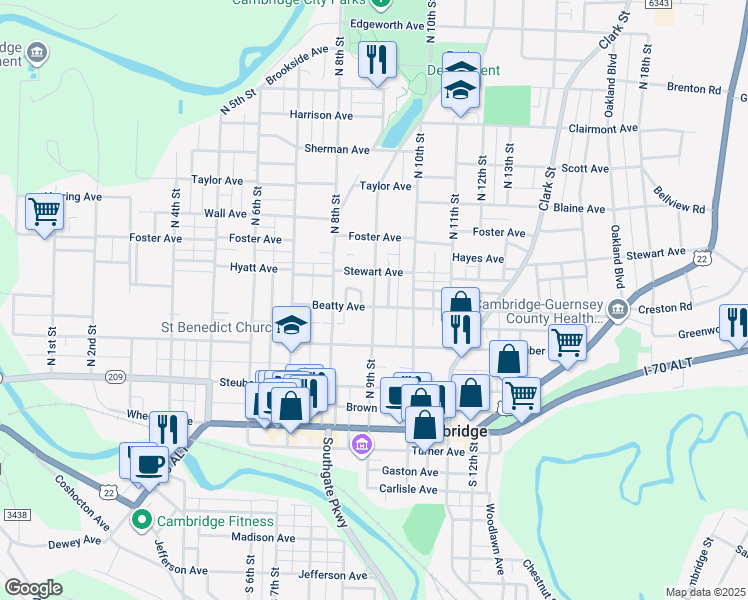 map of restaurants, bars, coffee shops, grocery stores, and more near 400 North 9th Street in Cambridge
