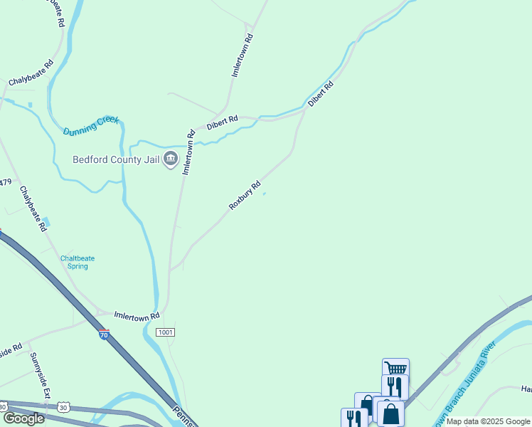 map of restaurants, bars, coffee shops, grocery stores, and more near 236 Roxbury Road in Bedford