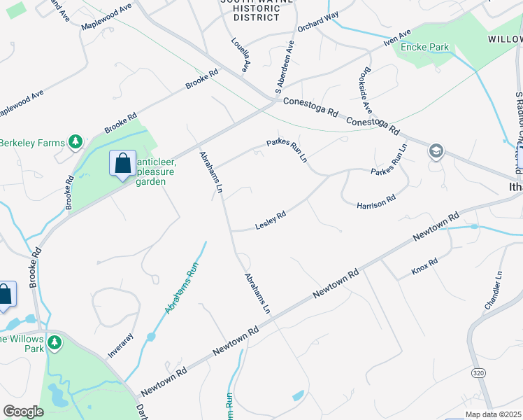 map of restaurants, bars, coffee shops, grocery stores, and more near 860 Lesley Road in Villanova
