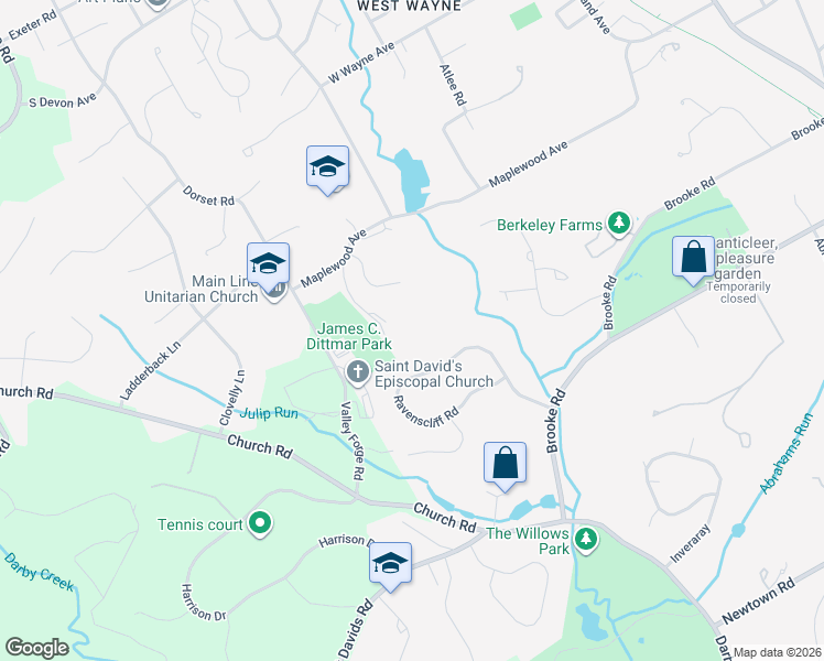 map of restaurants, bars, coffee shops, grocery stores, and more near 846 Maplewood Avenue in Wayne