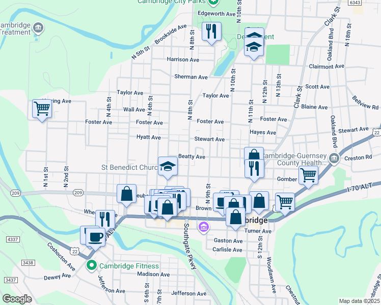 map of restaurants, bars, coffee shops, grocery stores, and more near 408 North 8th Street in Cambridge