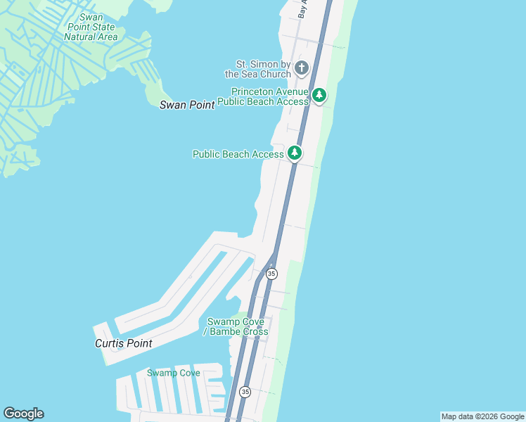 map of restaurants, bars, coffee shops, grocery stores, and more near 1530 Runyon Lane in Mantoloking
