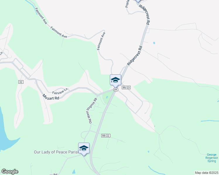 map of restaurants, bars, coffee shops, grocery stores, and more near 518 Fairmont Avenue in Wheeling