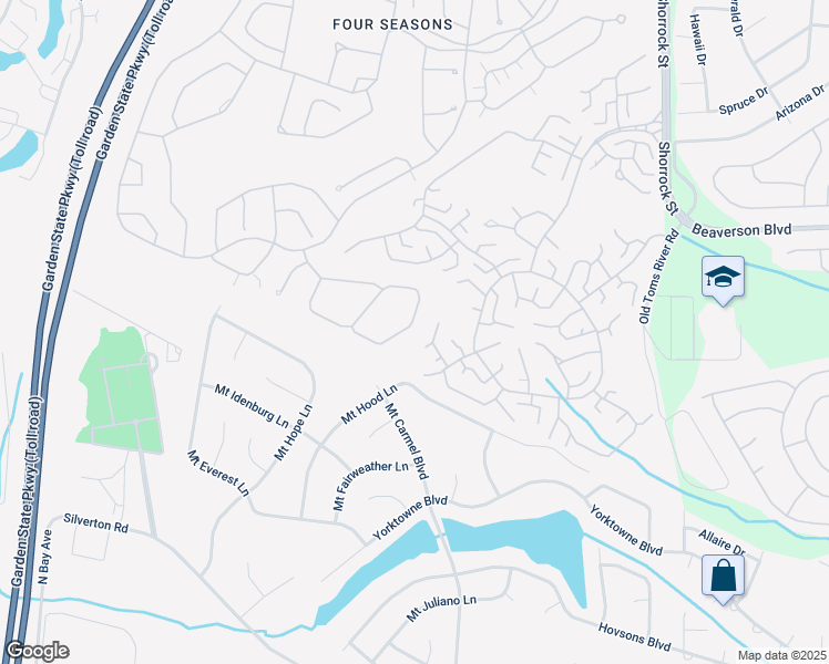 map of restaurants, bars, coffee shops, grocery stores, and more near 61 Golden Seasons Drive in Lakewood