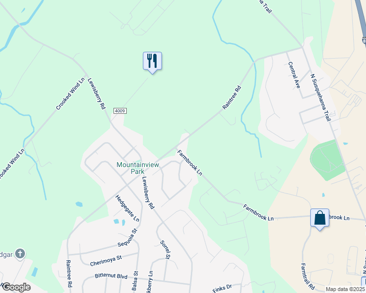 map of restaurants, bars, coffee shops, grocery stores, and more near 3475 Chablis Way in York