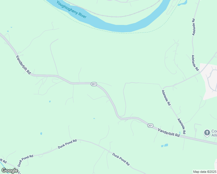 map of restaurants, bars, coffee shops, grocery stores, and more near 381-383 Highway 201 in Connellsville