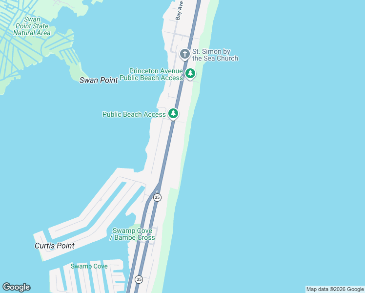 map of restaurants, bars, coffee shops, grocery stores, and more near 1525 Ocean Avenue in Mantoloking