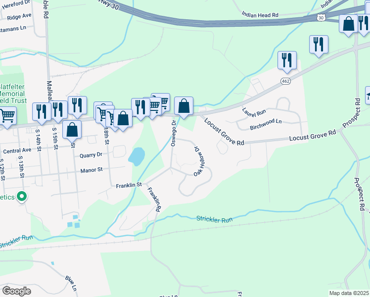 map of restaurants, bars, coffee shops, grocery stores, and more near 2152 Oak Hollow Drive in Columbia