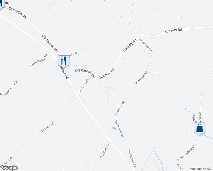 map of restaurants, bars, coffee shops, grocery stores, and more near 5831 Old Carlisle Road in Dover
