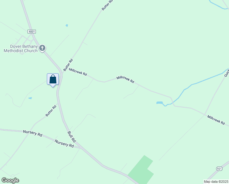 map of restaurants, bars, coffee shops, grocery stores, and more near 2560 Mill Creek Road in Dover